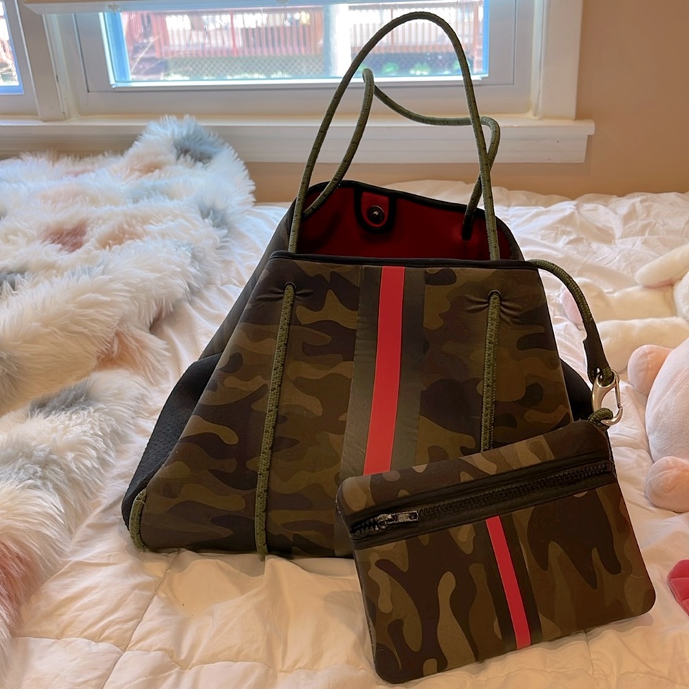 Haute Shore Camouflage Bag with zip pouch